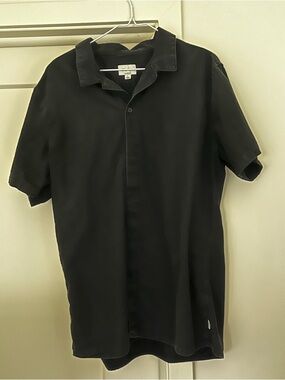 Rhythm Men's Black Short-Sleeve Linen Shirt